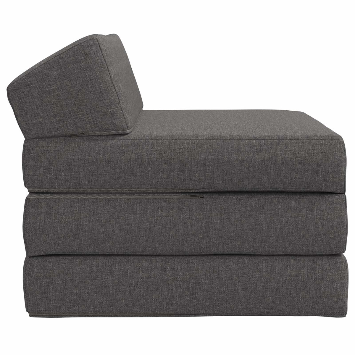 Klappsofa Bett Hellgrau 200 x 70 x 10 cm Stoff