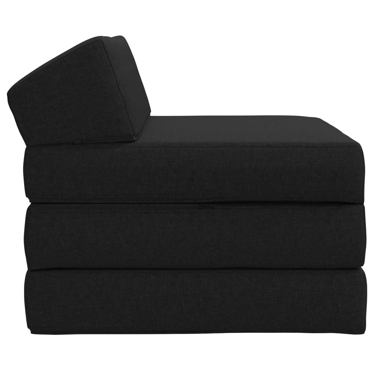 Klappsofa Bett Schwarz 200 x 70 x 10 cm Stoff