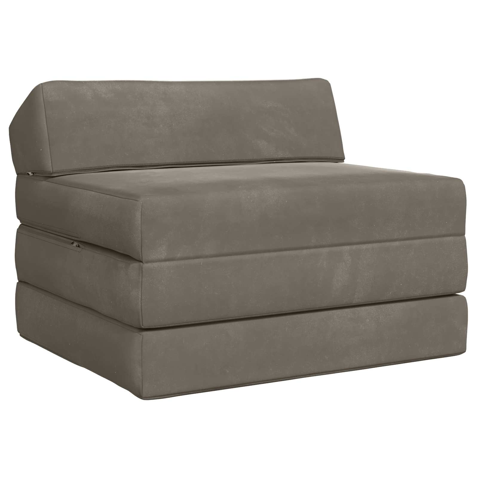 Klappsofa Bett Hellgrau 200 x 70 x 10 cm Samt