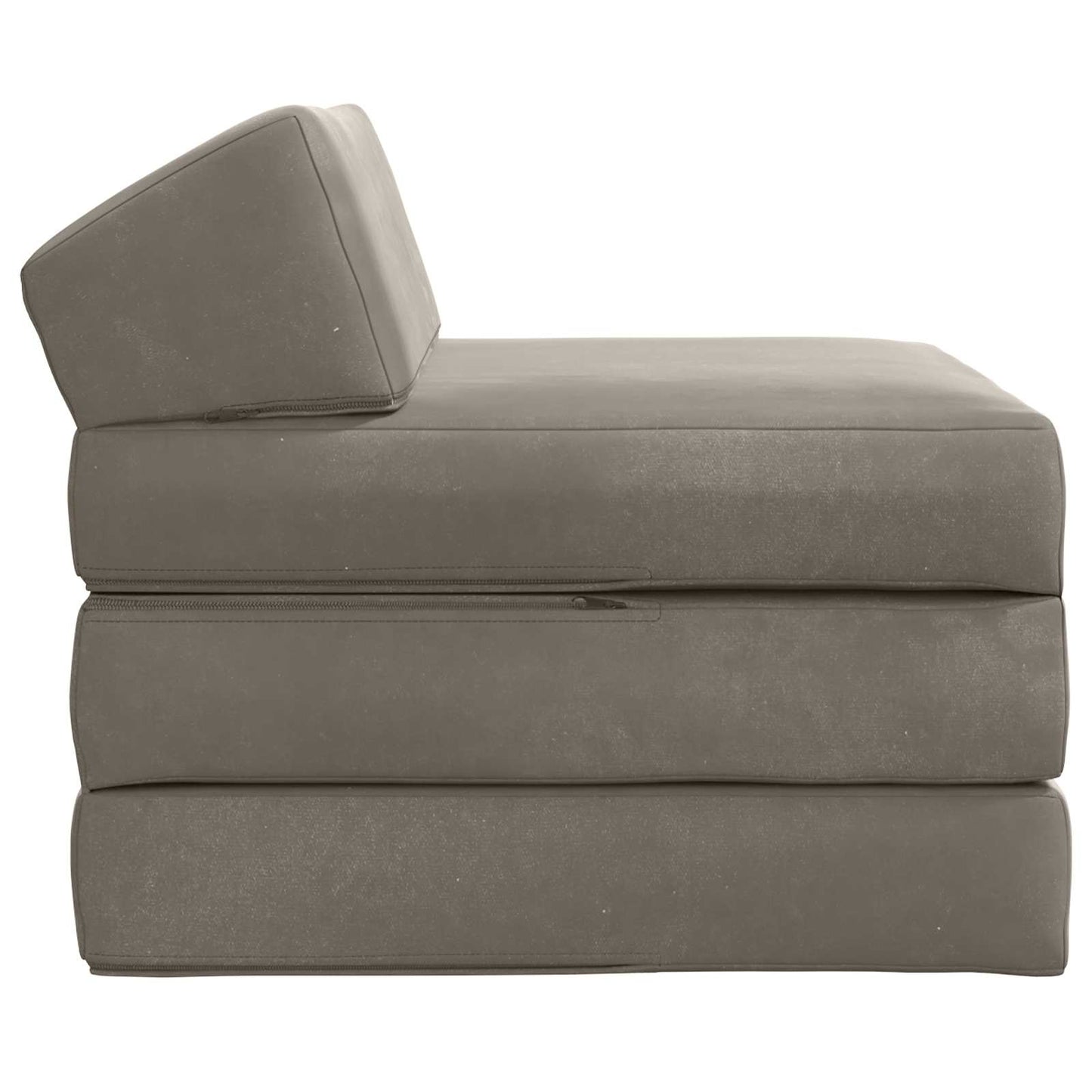 Klappsofa Bett Hellgrau 200 x 70 x 10 cm Samt