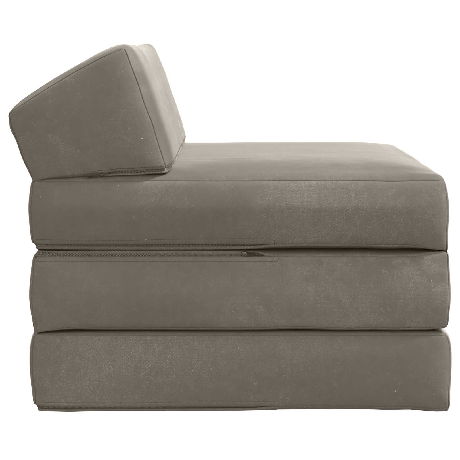 Klappsofa Bett Hellgrau 200 x 70 x 10 cm Samt