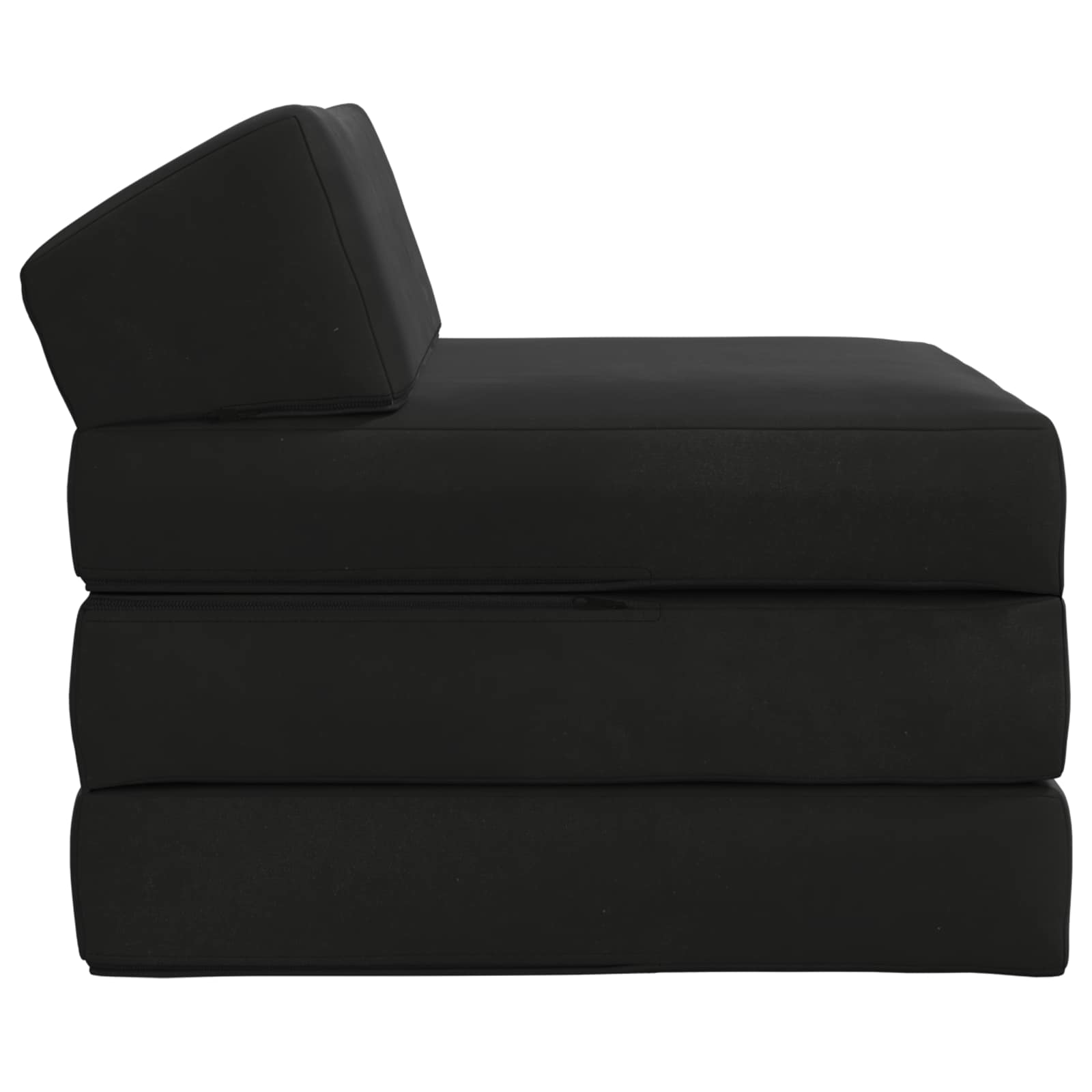 Klappsofa Bett Schwarz 200 x 70 x 10 cm Samt