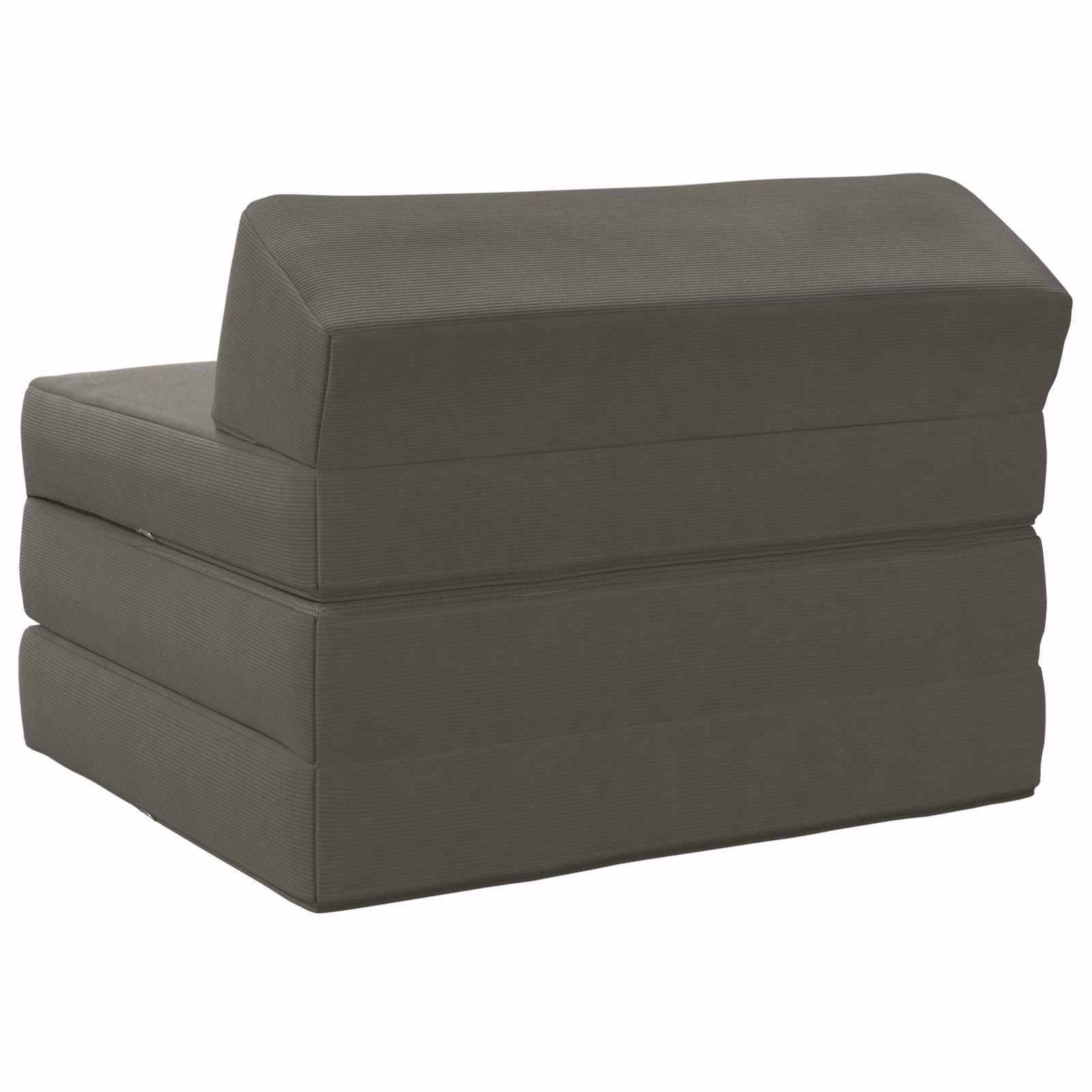 Klappsofa Bett Hellgrau 200 x 70 x 10 cm Cordstoff
