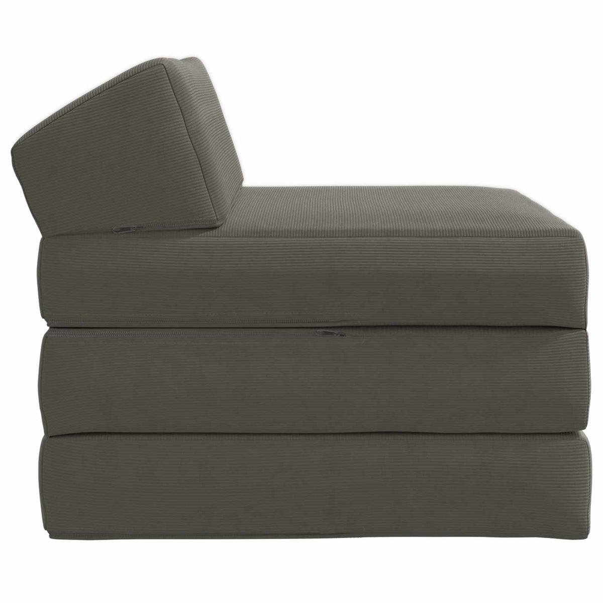 Klappsofa Bett Hellgrau 200 x 70 x 10 cm Cordstoff