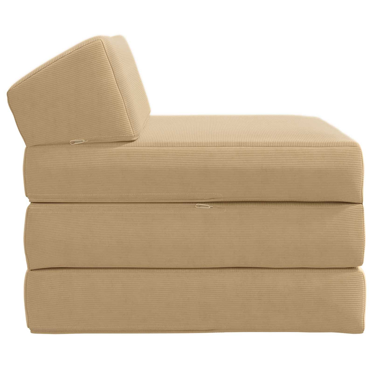 Klappsofa Bett Hellgrün-Grau 200 x 70 x 10 cm Cordstoff