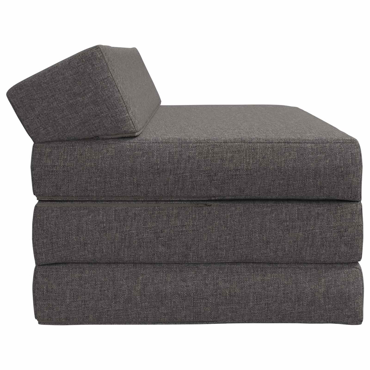 Klappsofa Bett Hellgrau 120 x 60 x 49 cm Stoff