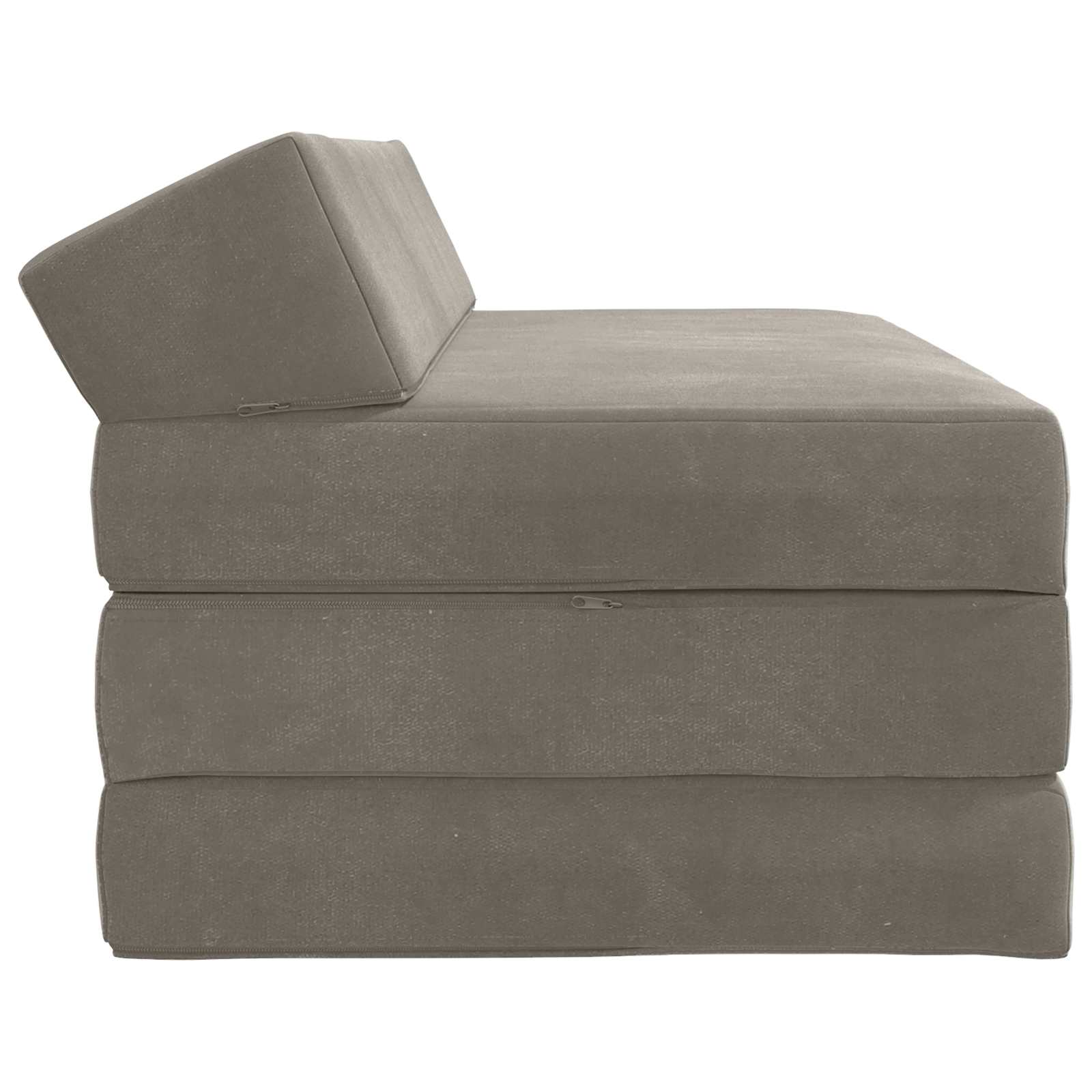 Klappsofa Bett Hellgrau 120 x 60 x 49 cm Stoff