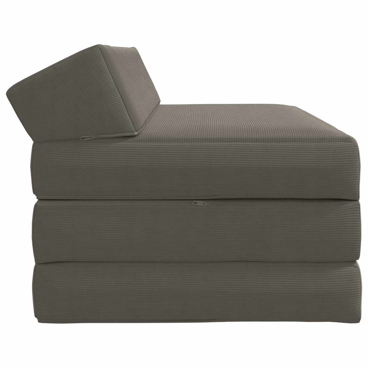Klappsofa Bett Hellgrau 120 x 60 x 49 cm Stoff