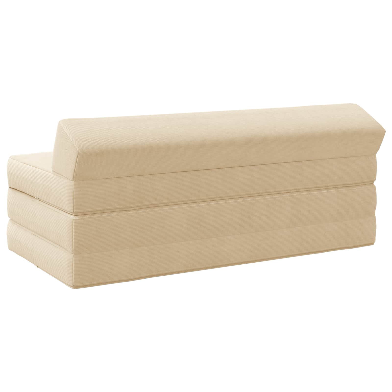 Klappsofa Bett Creme 120 x 60 x 49 cm Stoff