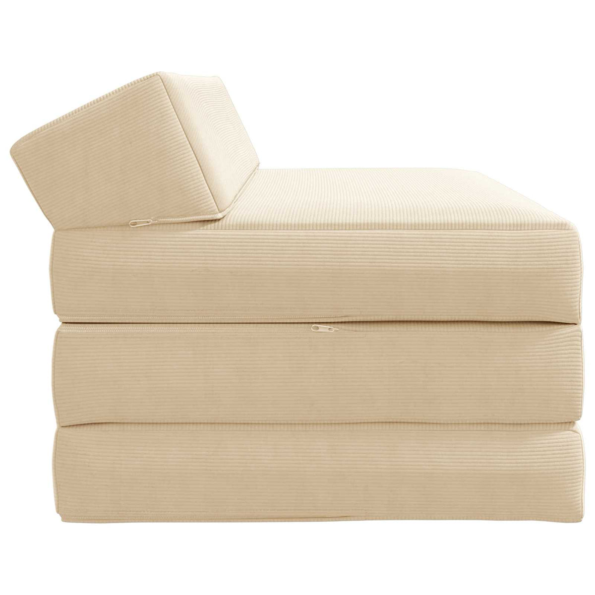 Klappsofa Bett Creme 120 x 60 x 49 cm Stoff