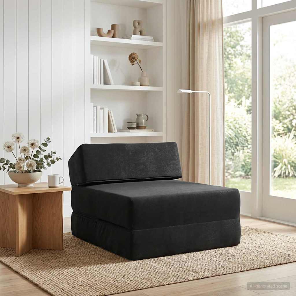 Klappsofa Bett Schwarz 60 x 70 x 41 cm Stoff
