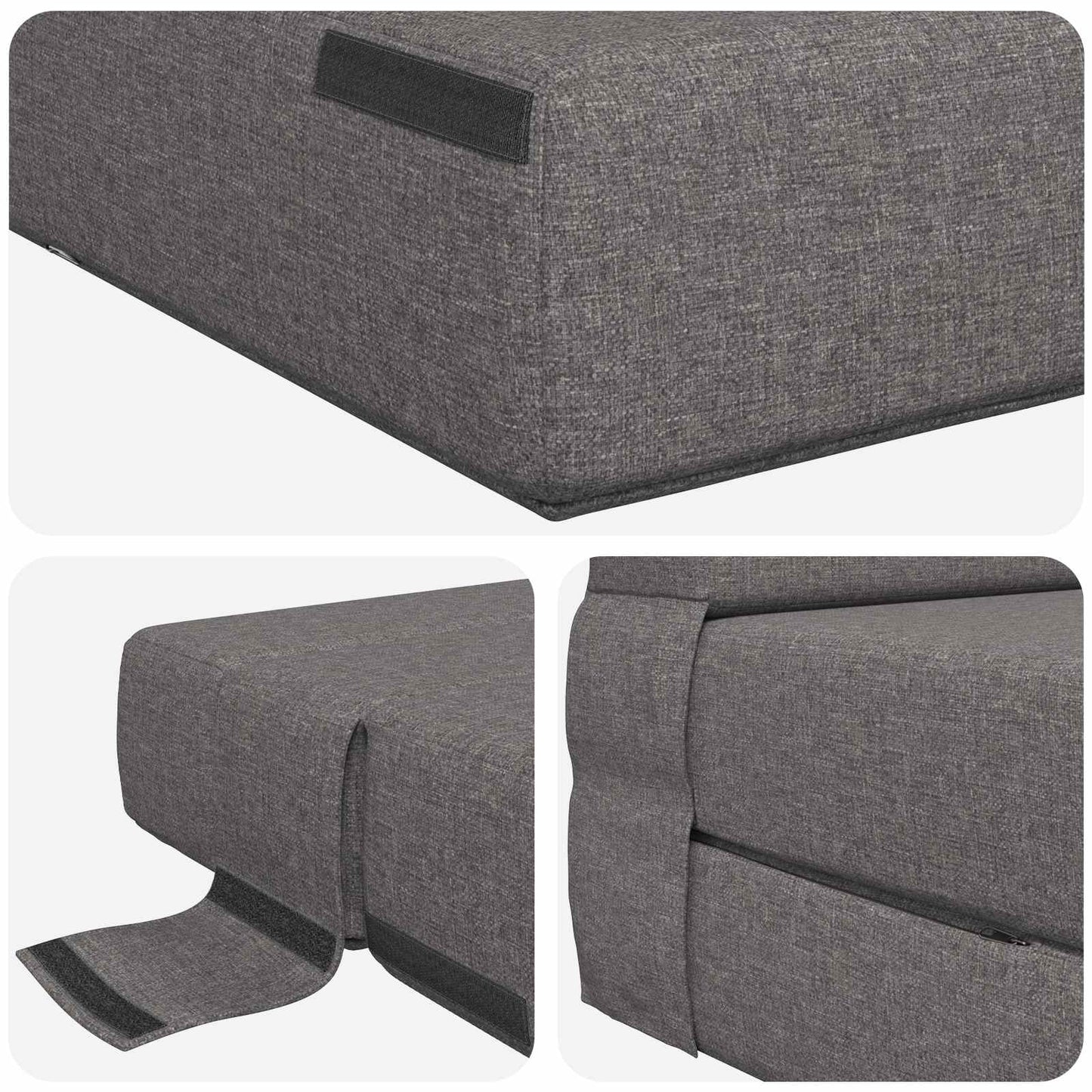 Klappsofa Bett Hellgrau 70 x 72 x 60 cm Stoff