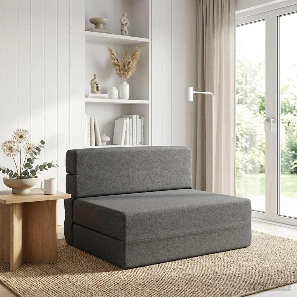 Klappsofa Bett Hellgrau 70 x 72 x 60 cm Stoff
