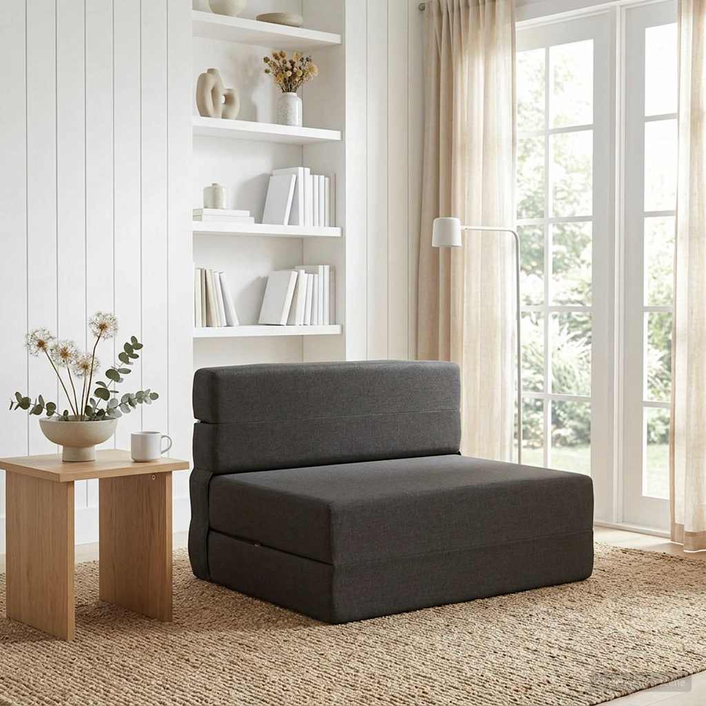 Klappsofa Bett Dunkelgrau 70 x 72 x 60 cm Stoff