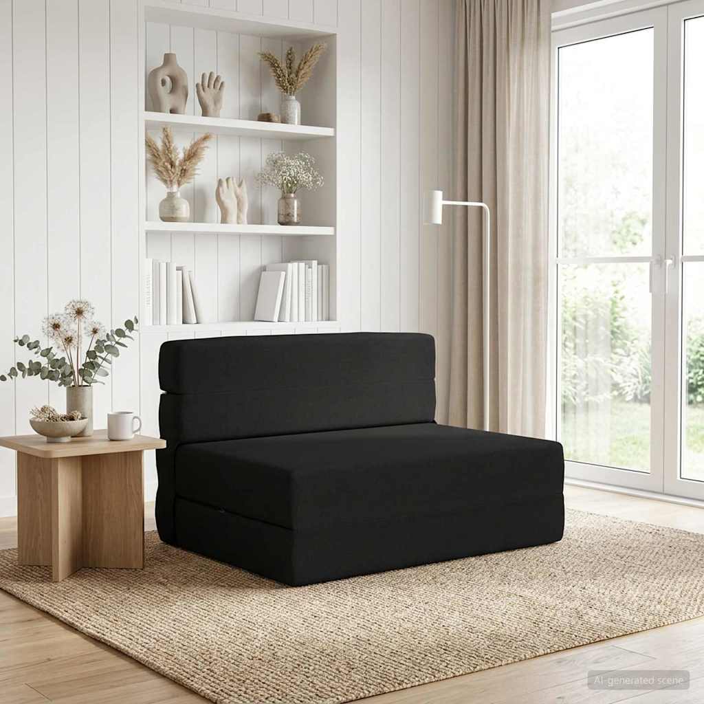 Klappsofa Bett Schwarz 70 x 72 x 60 cm Stoff