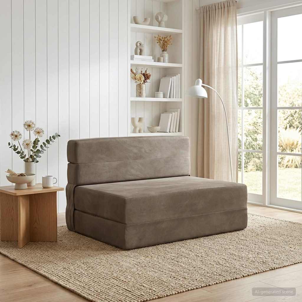 Klappsofa Bett Hellgrau 70 x 72 x 60 cm Stoff