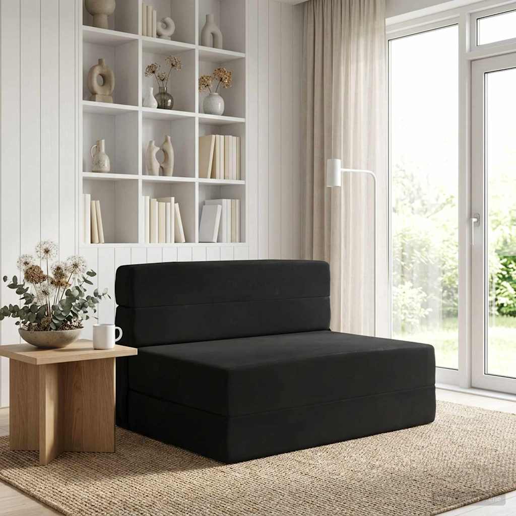 Klappsofa Bett Schwarz 70 x 72 x 60 cm Stoff