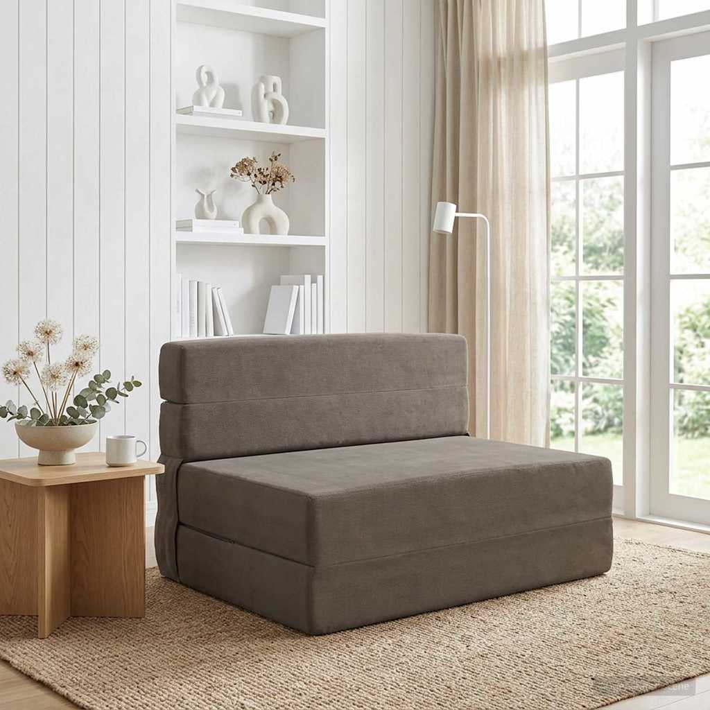 Klappsofa Bett Hellgrau 70 x 72 x 60 cm Stoff