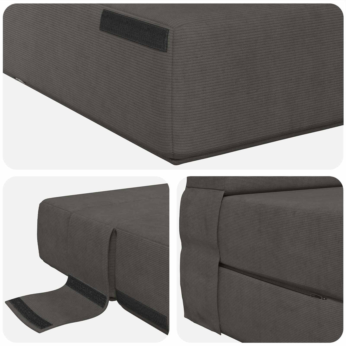 Klappsofa Bett Dunkelgrau 70 x 72 x 60 cm Stoff