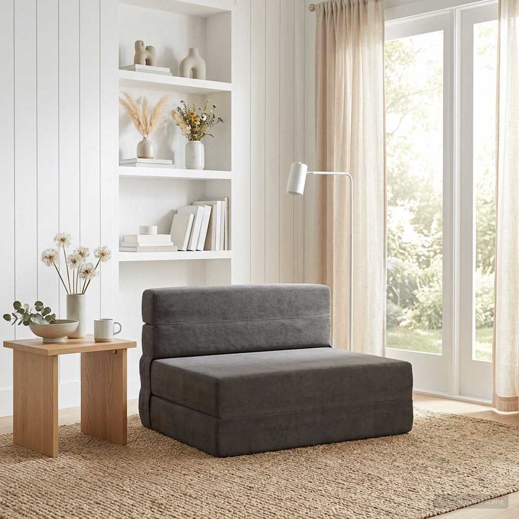 Klappsofa Bett Dunkelgrau 70 x 72 x 60 cm Stoff
