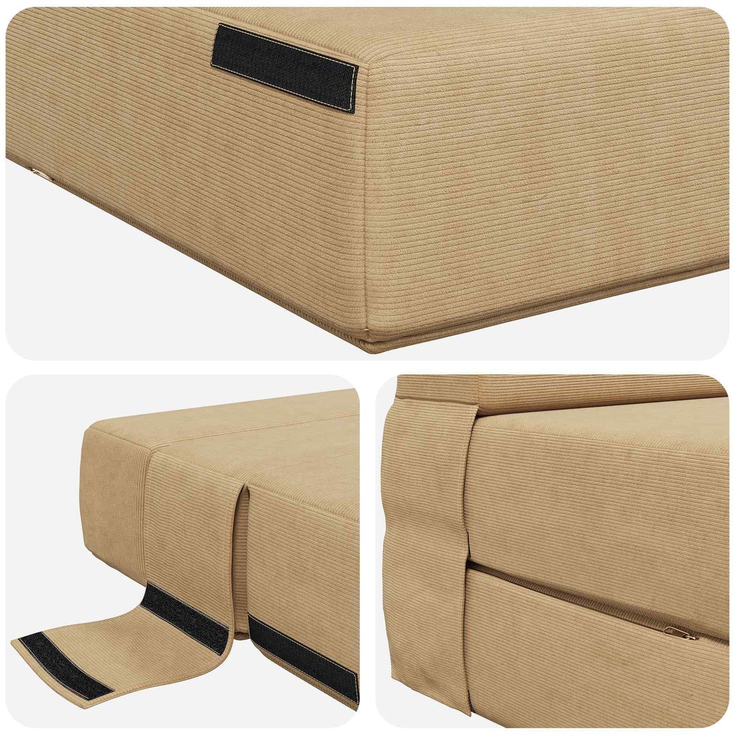 Klappsofa Bett Grün Grau 70 x 72 x 60 cm Stoff