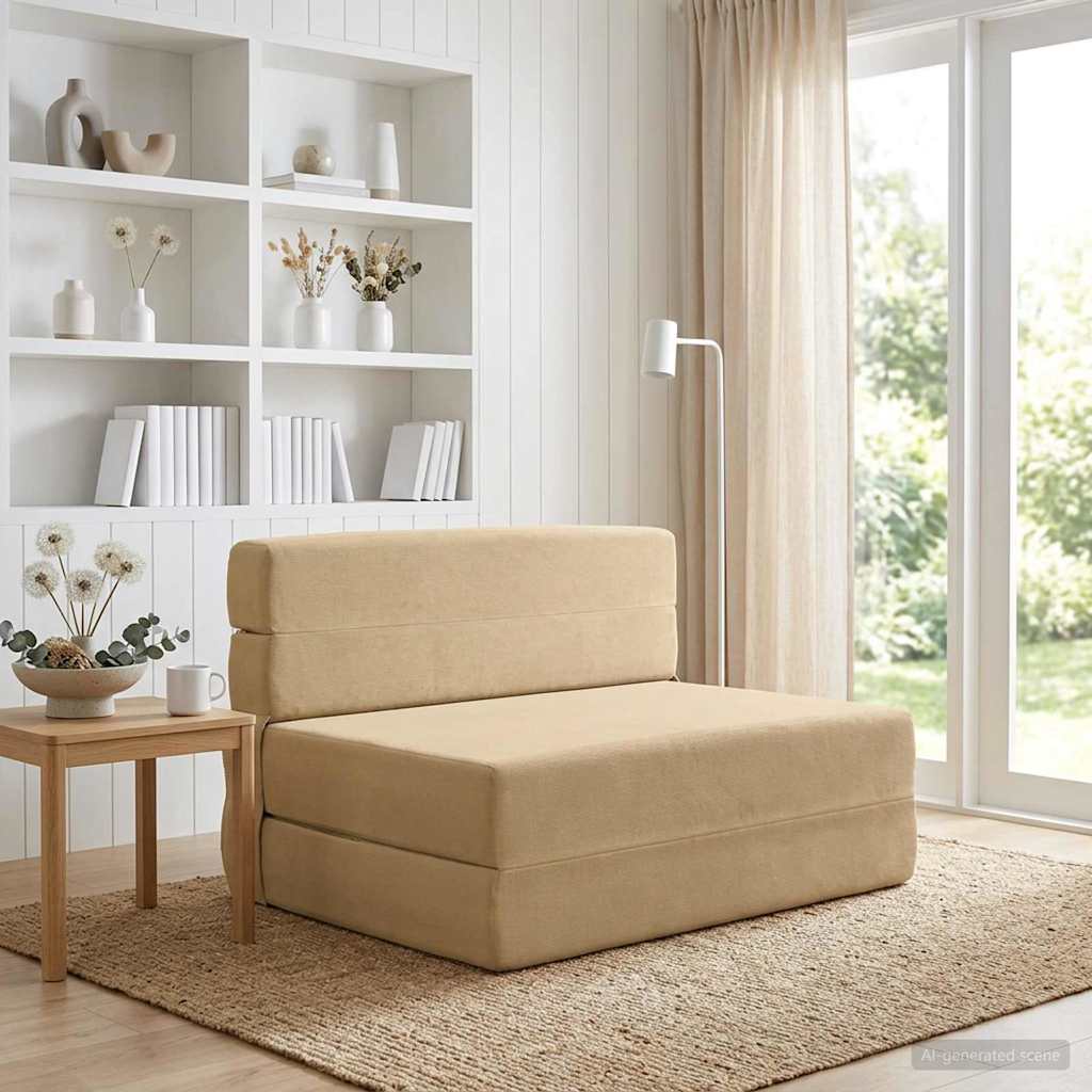 Klappsofa Bett Grün Grau 70 x 72 x 60 cm Stoff