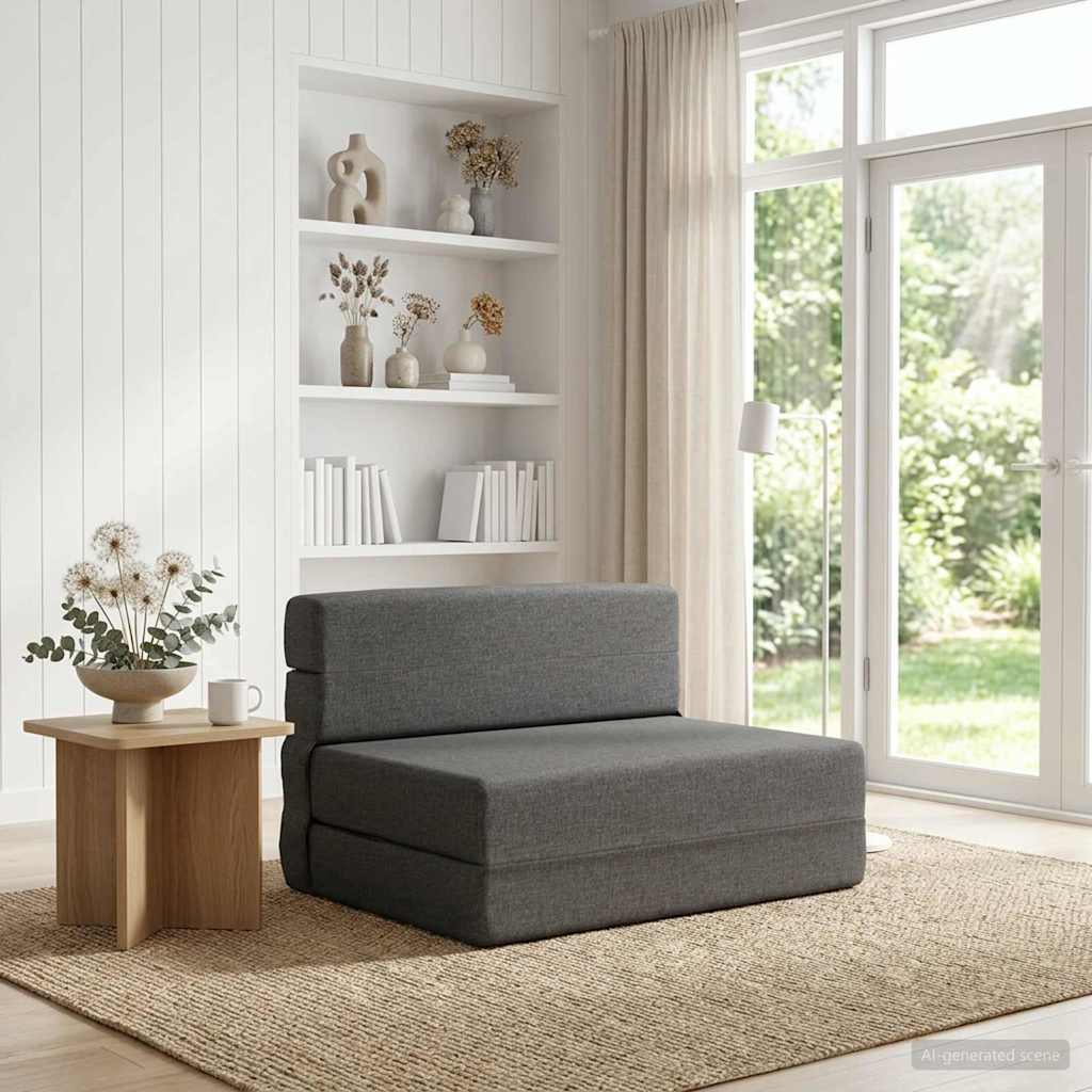 Klappsofa Bett Hellgrau 70 x 80 x 60 cm Stoff