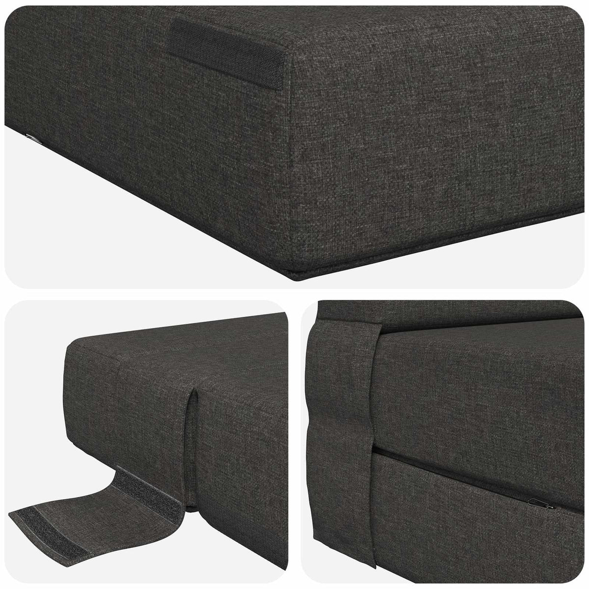 Klappsofa Bett Dunkelgrau 70 x 80 x 60 cm Stoff