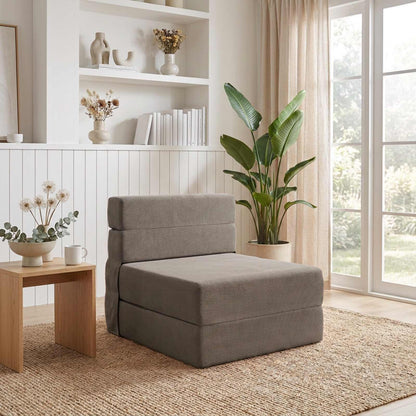Klappsofa Bett Hellgrau 70 x 80 x 60 cm Stoff