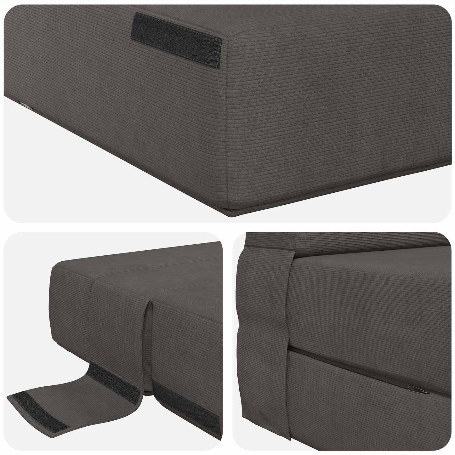 Klappsofa Bett Dunkelgrau 70 x 80 x 60 cm Stoff