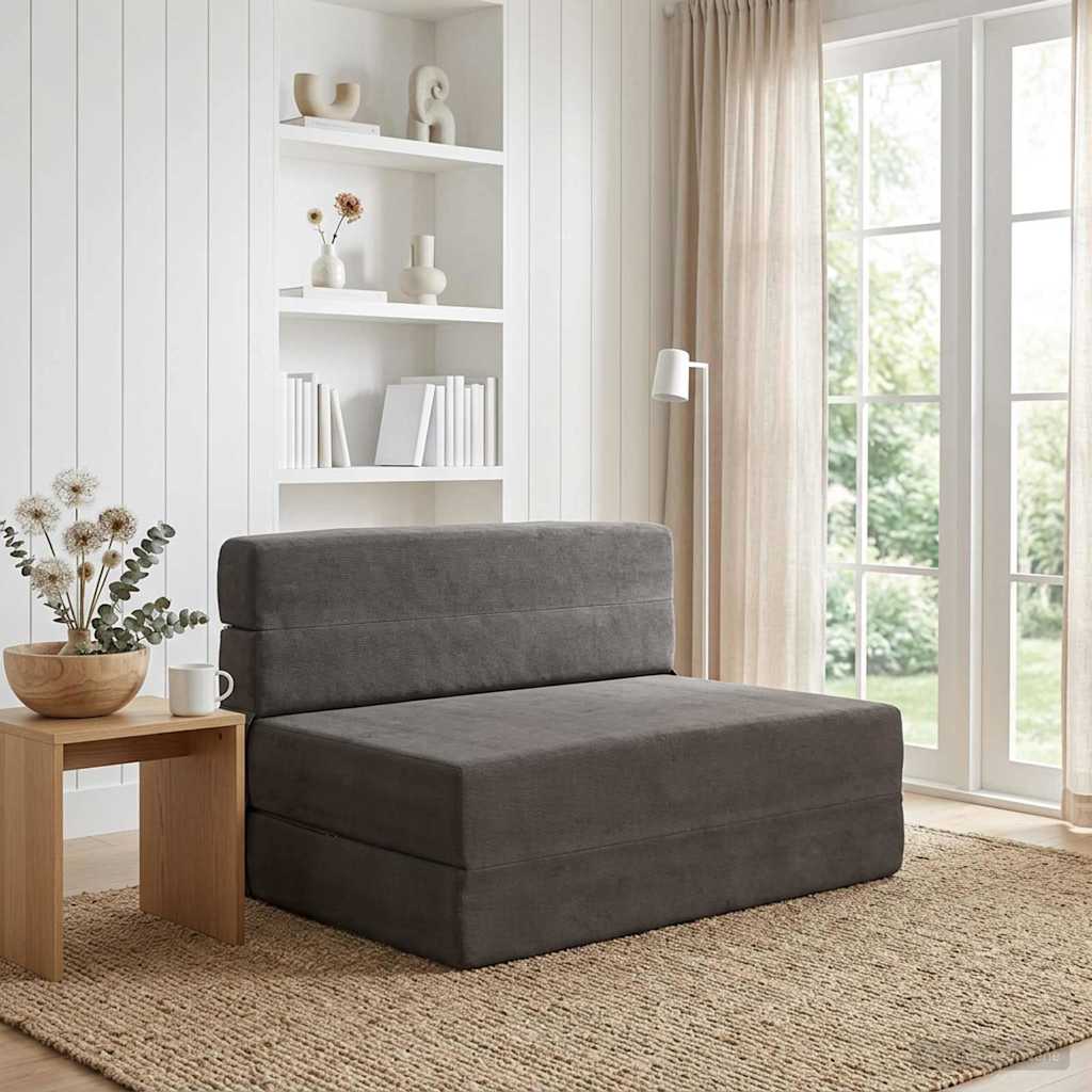 Klappsofa Bett Dunkelgrau 70 x 80 x 60 cm Stoff