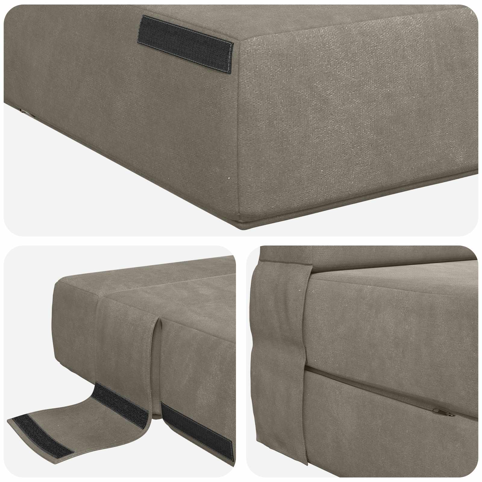 Klappsofa Bett Hellgrau 100 x 80 x 60 cm Stoff