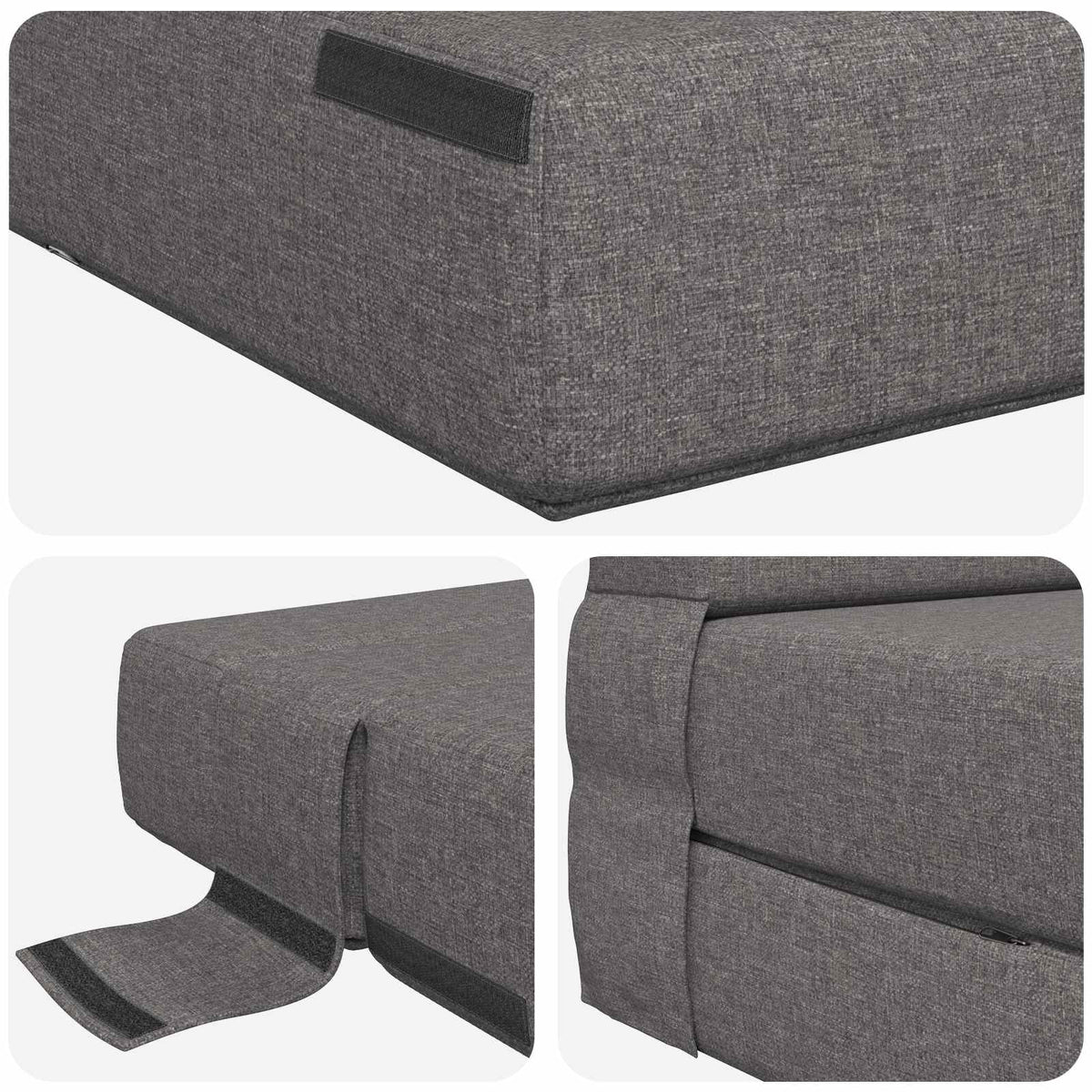 Klappsofa Bett Hellgrau 152 x 86,5 x 60 cm Stoff