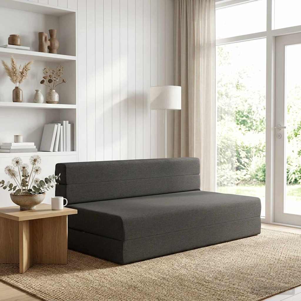 Klappsofa Bett Dunkelgrau 152 x 86,5 x 60 cm Stoff