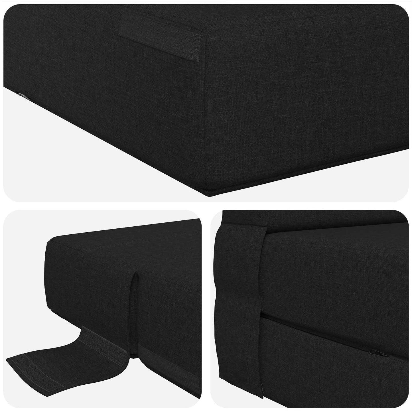 Klappsofa Bett Schwarz 152 x 86,5 x 60 cm Stoff