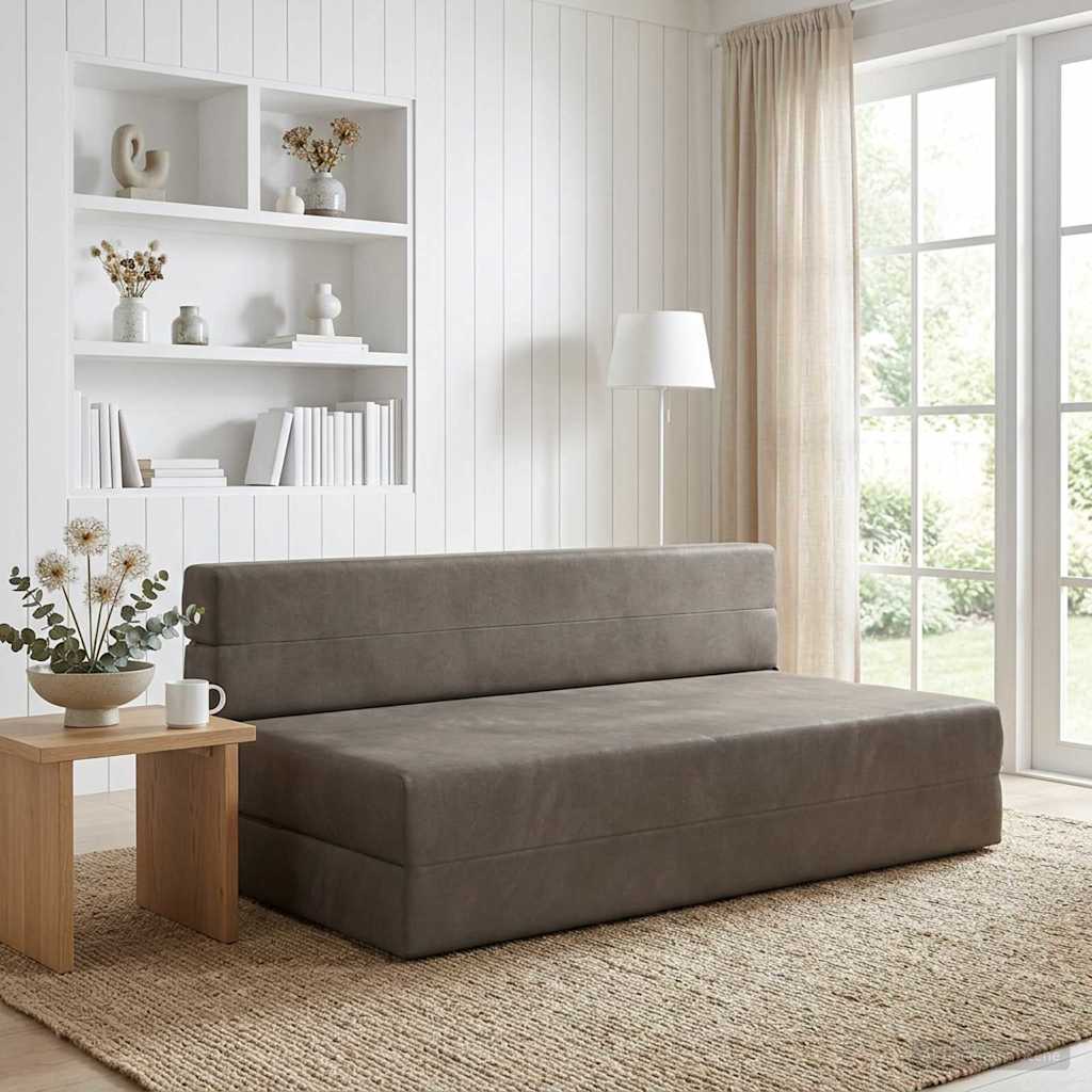 Klappsofa Bett Hellgrau 152 x 86,5 x 60 cm Stoff