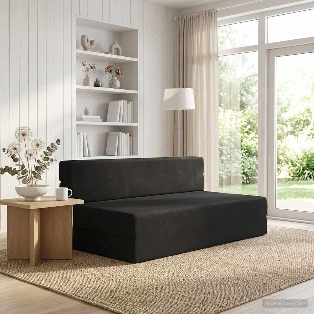 Klappsofa Bett Schwarz 152 x 86,5 x 60 cm Stoff