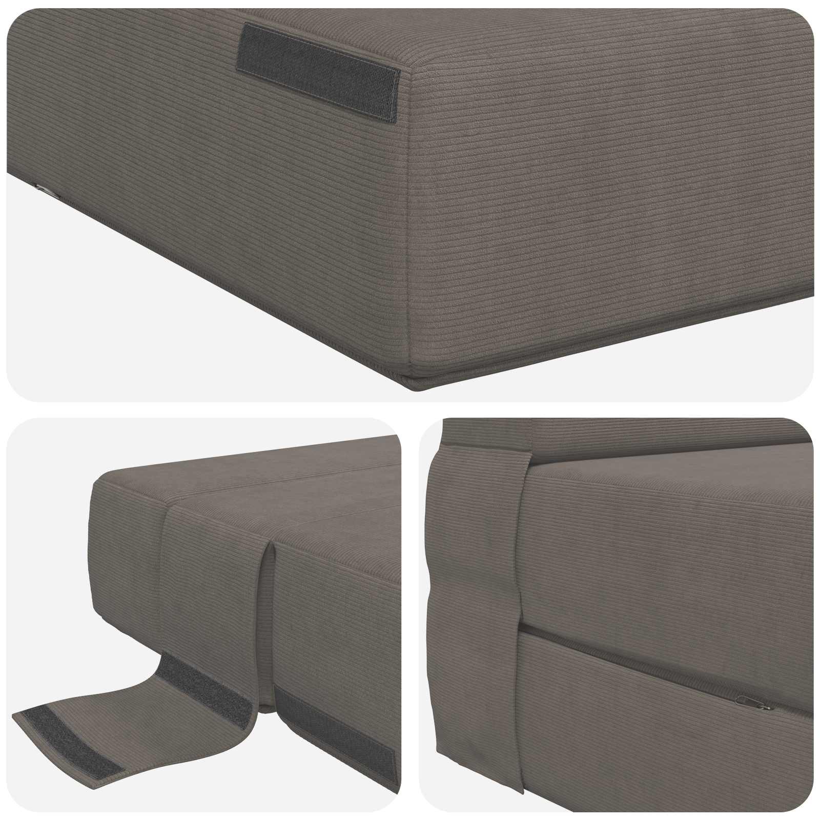 Klappsofa Bett Hellgrau 152 x 86,5 x 60 cm Stoff