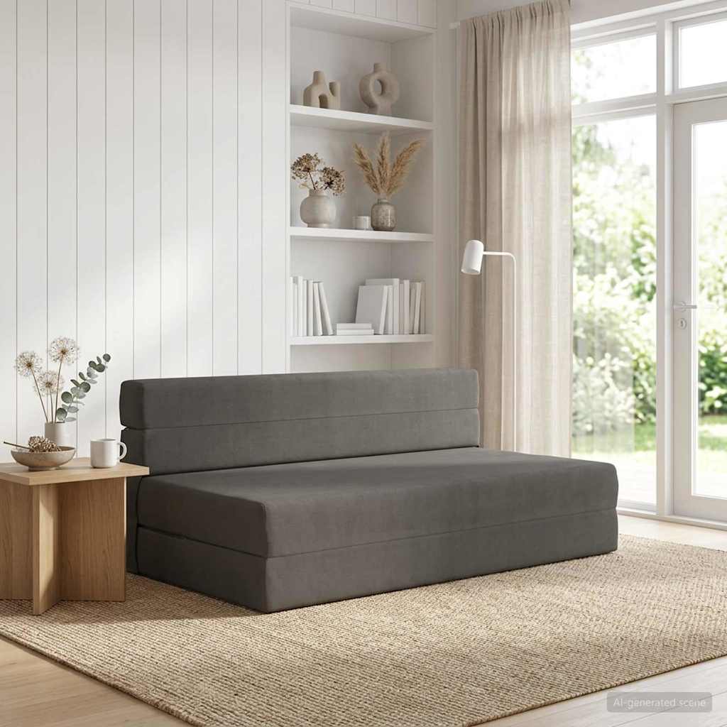Klappsofa Bett Dunkelgrau 152 x 86,5 x 60 cm Stoff