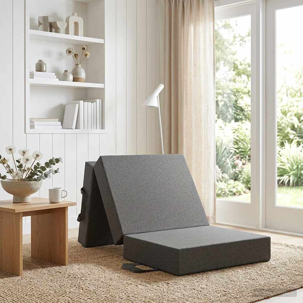 Klappsofa Bett 75 x 67 x 45 cm Hellgrau