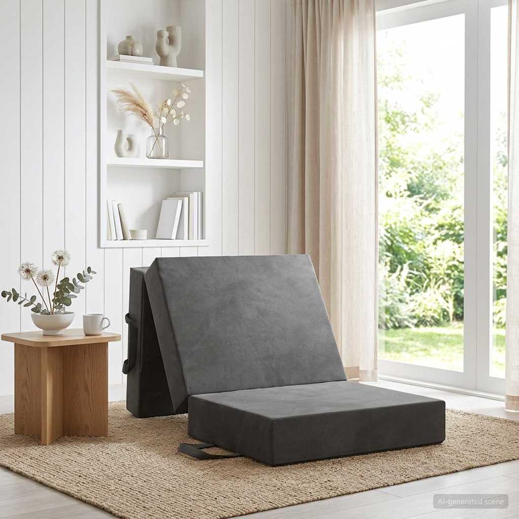 Klappsofa Bett 75 x 67 x 45 cm Dunkelgrau