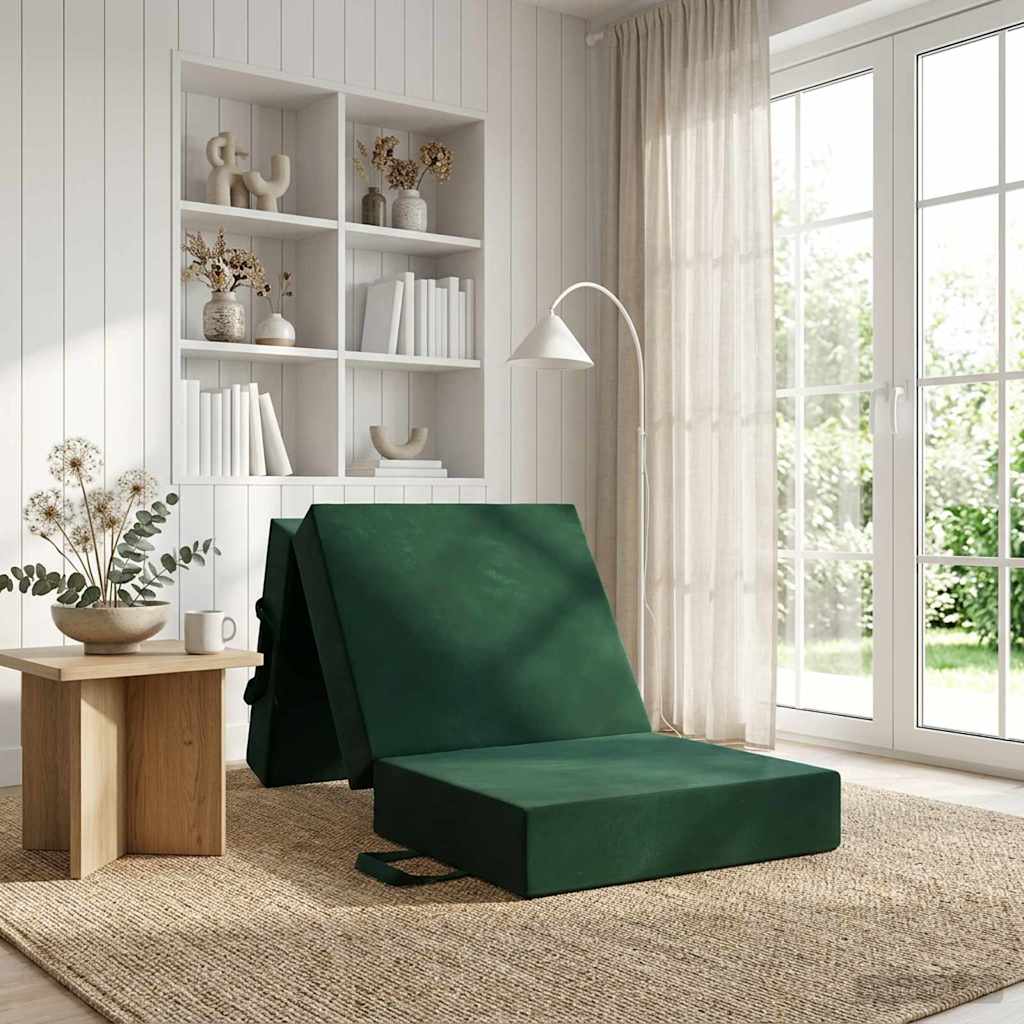 Klappsofa Bett 75 x 63 x 45 cm Dunkelgrün