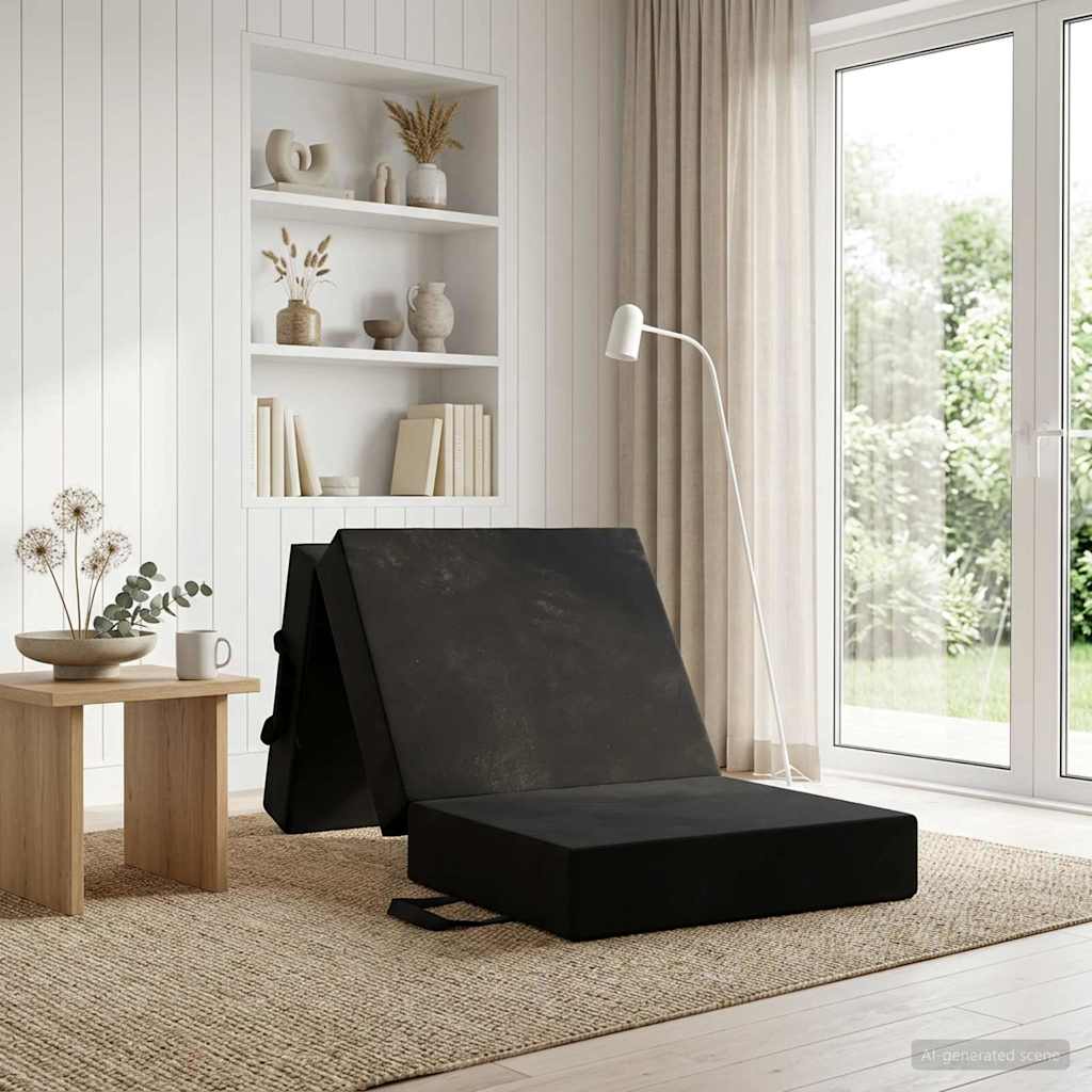 Klappsofa Bett 90 x 63 x 45 cm Schwarz