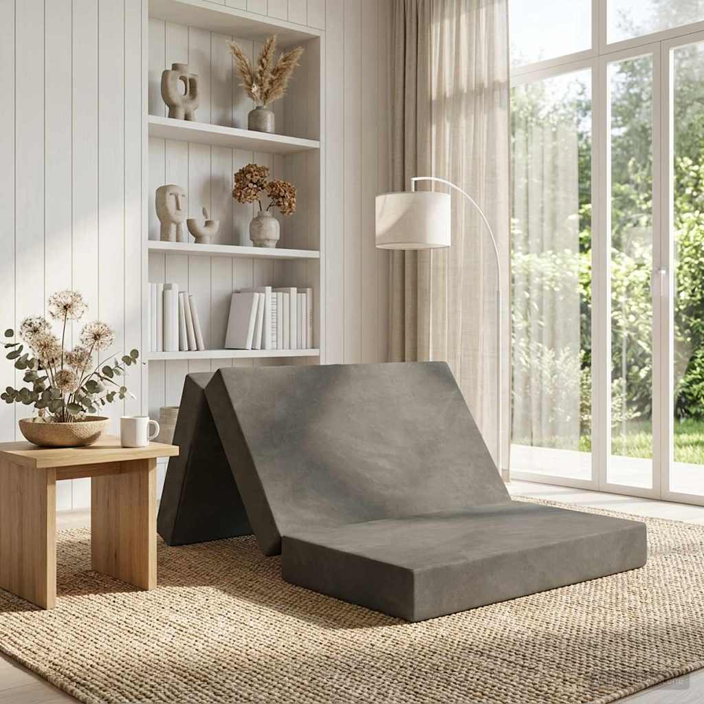 Klappsofa Bett 80 x 67 x 45 cm Hellgrau
