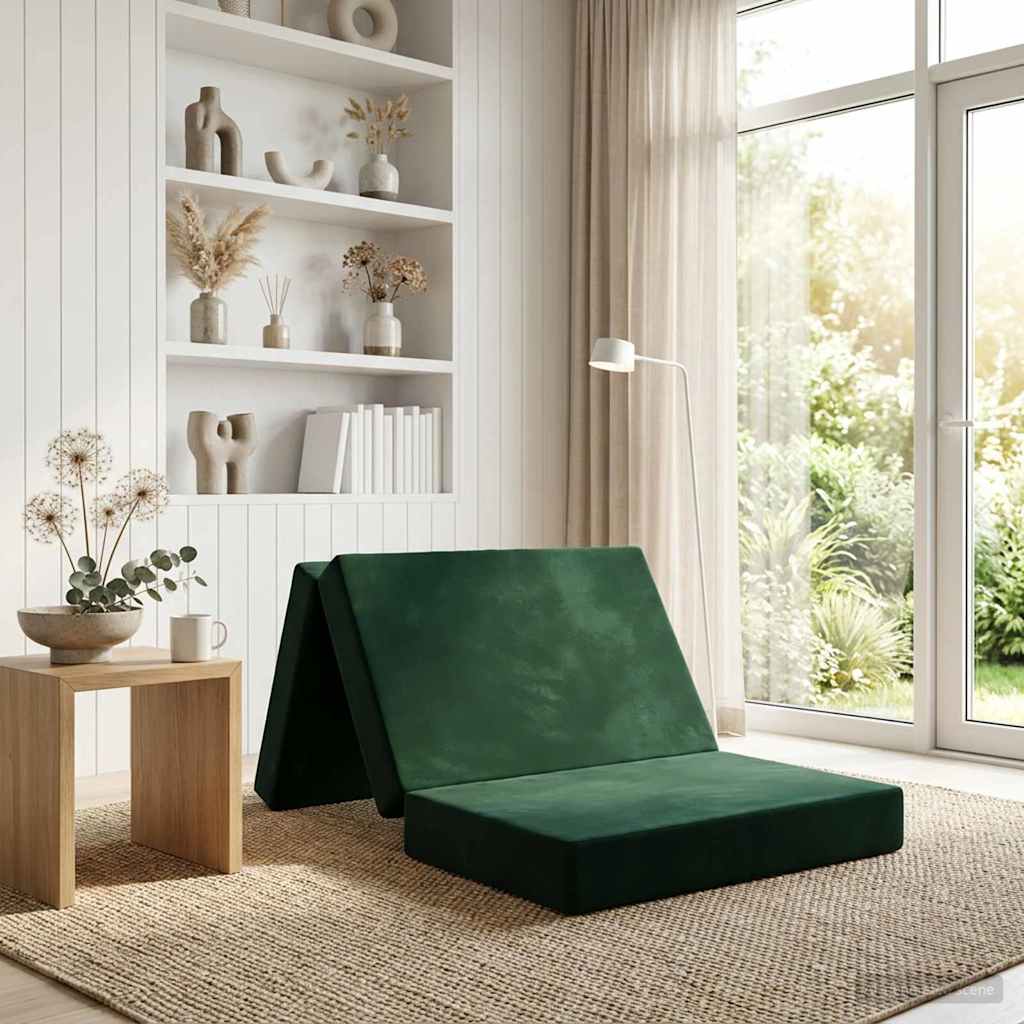 Klappsofa Bett 90 x 67 x 45 cm Dunkelgrün