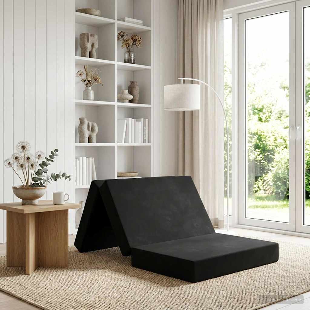 Klappsofa Bett 80 x 67 x 45 cm Schwarz