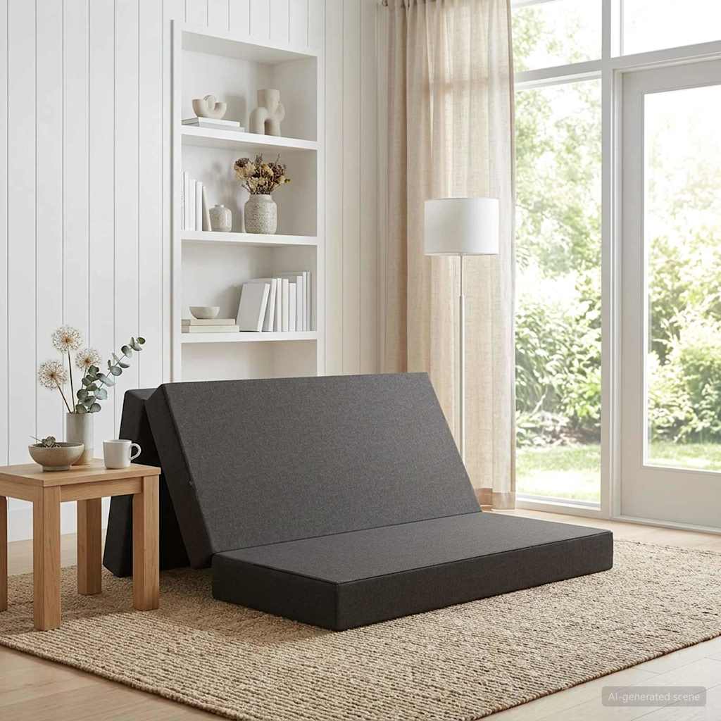 Klappsofa Bett 160 x 67 x 45 cm Dunkelgrau