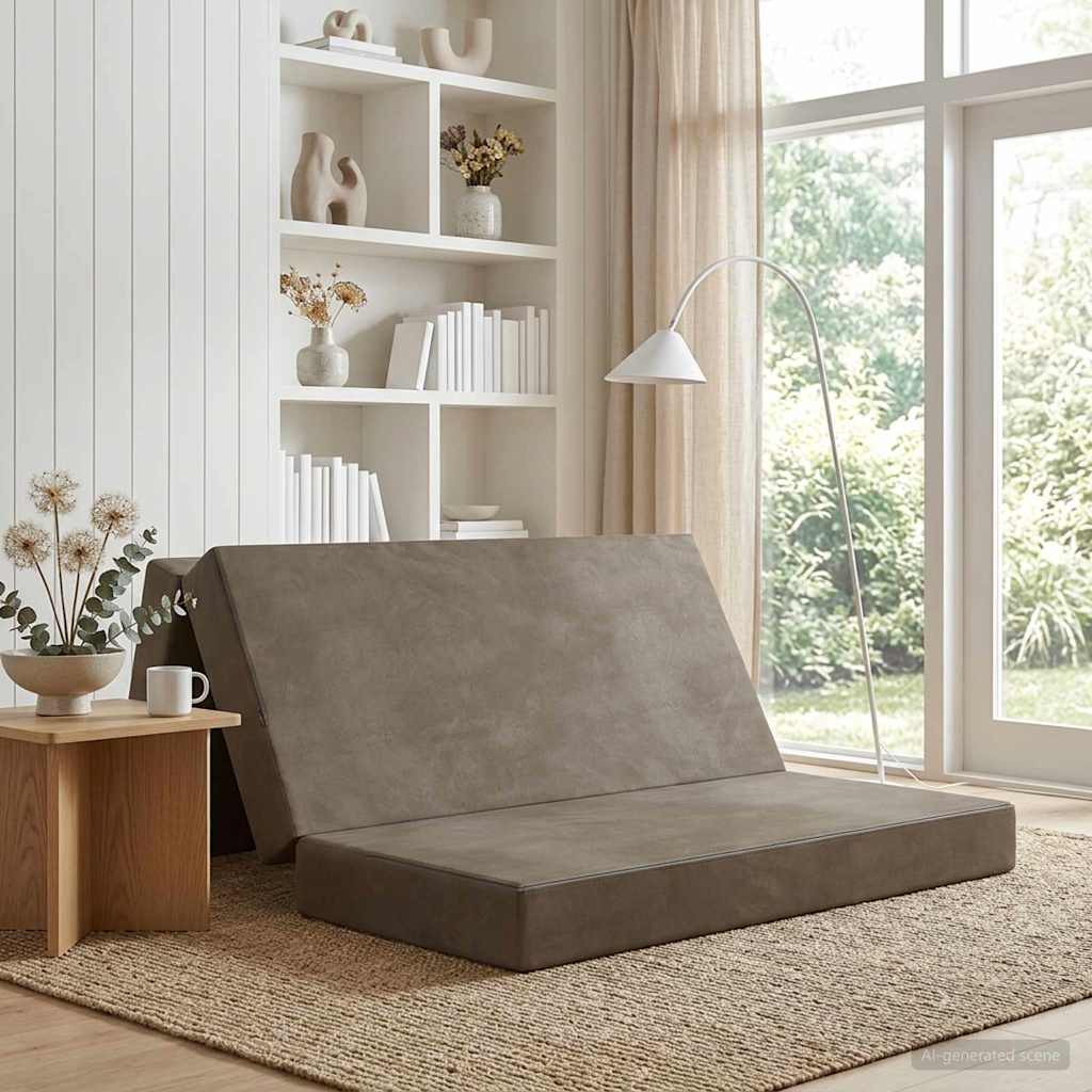 Klappsofa Bett 120 x 67 x 45 cm Hellgrau