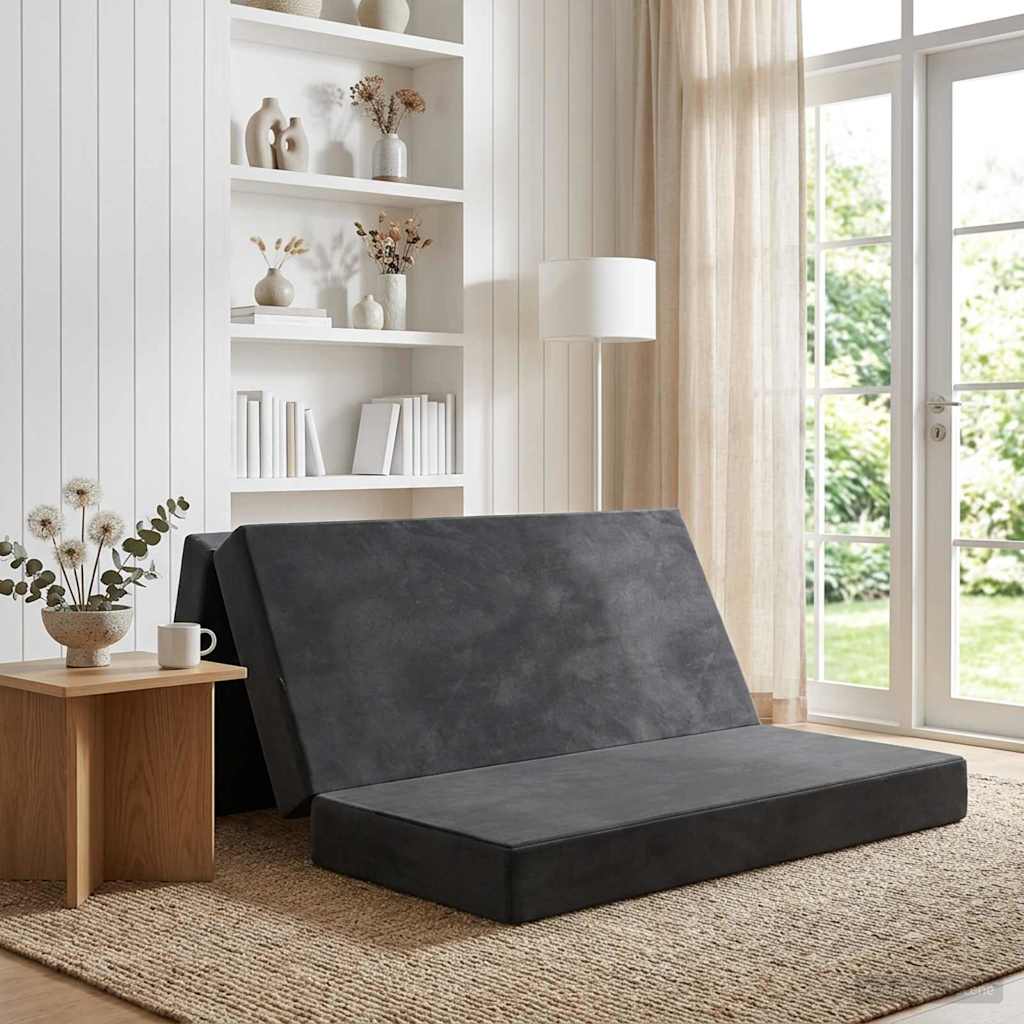 Klappsofa Bett 140 x 67 x 45 cm Dunkelgrau