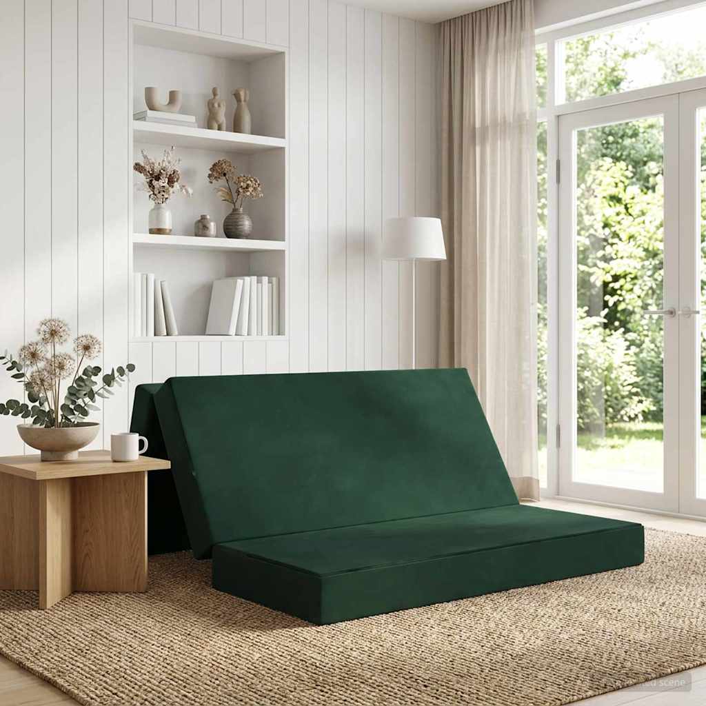 Klappsofa Bett 160 x 67 x 45 cm Dunkelgrün